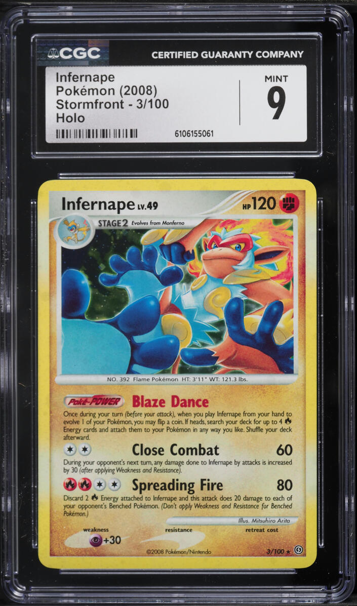 2008 Pokemon Diamond & Pearl Stormfront Holo Infernape #3 CGC 9 MINT