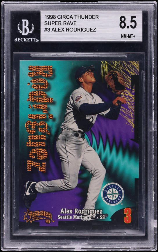 1998 Skybox Circa Thunder Super Rave Alex Rodriguez /25 #3 BGS 8.5