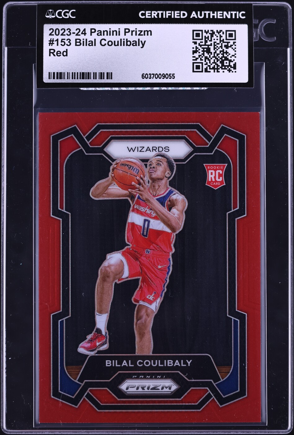 2023 Panini Prizm Red Bilal Coulibaly ROOKIE /299 #153 CGC AUTH