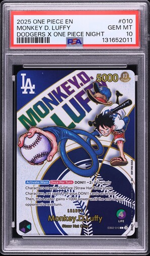 2025 One Piece Promo Dodgers X Night Leader Monkey D. Luffy #EB02