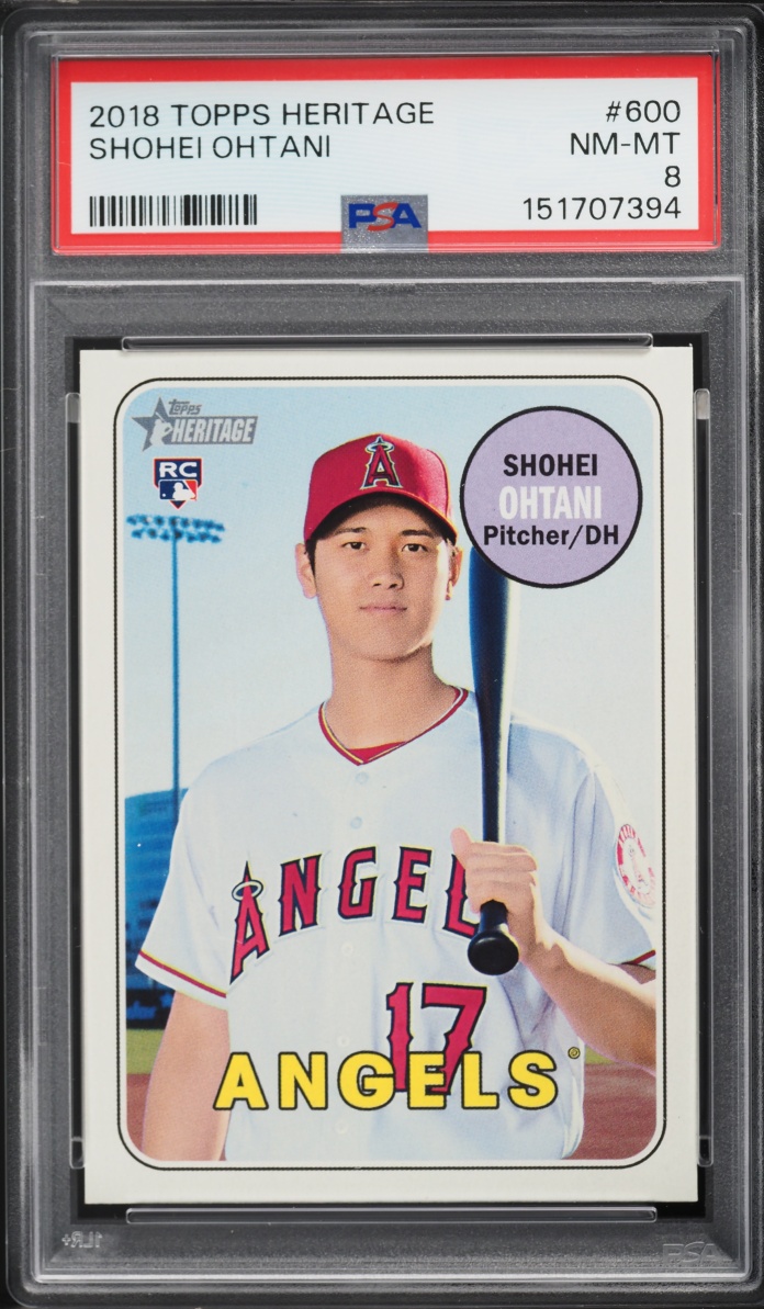 2018 Topps Heritage Shohei Ohtani ROOKIE #600 PSA 8 NM-MT
