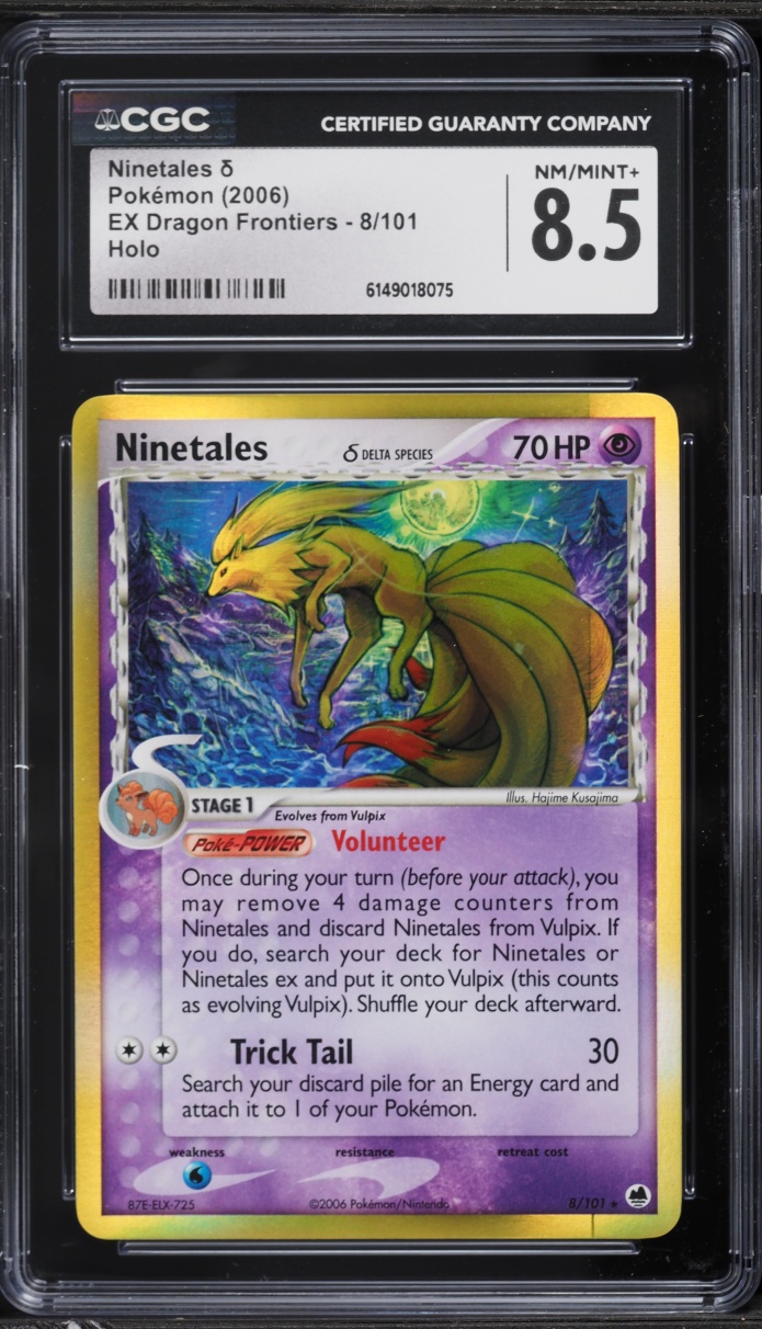 2006 Pokemon EX Dragon Frontiers Holo Ninetales #8 CGC 8.5 NM-MT+
