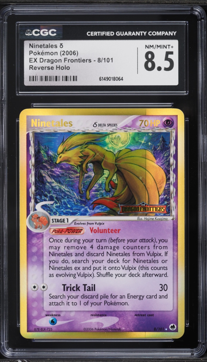 2006 Pokemon EX Dragon Frontiers Reverse Holo Ninetales #8 CGC 8.5 NM-MT+
