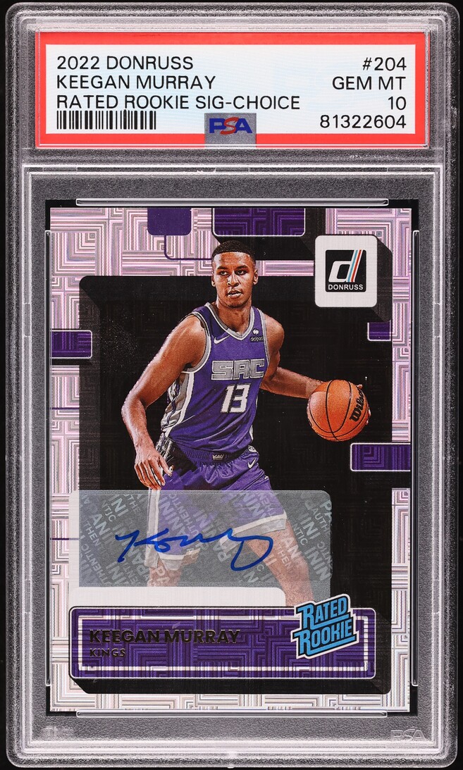 2022 Donruss Choice Keegan Murray ROOKIE AUTO #204 PSA 10 GEM MINT