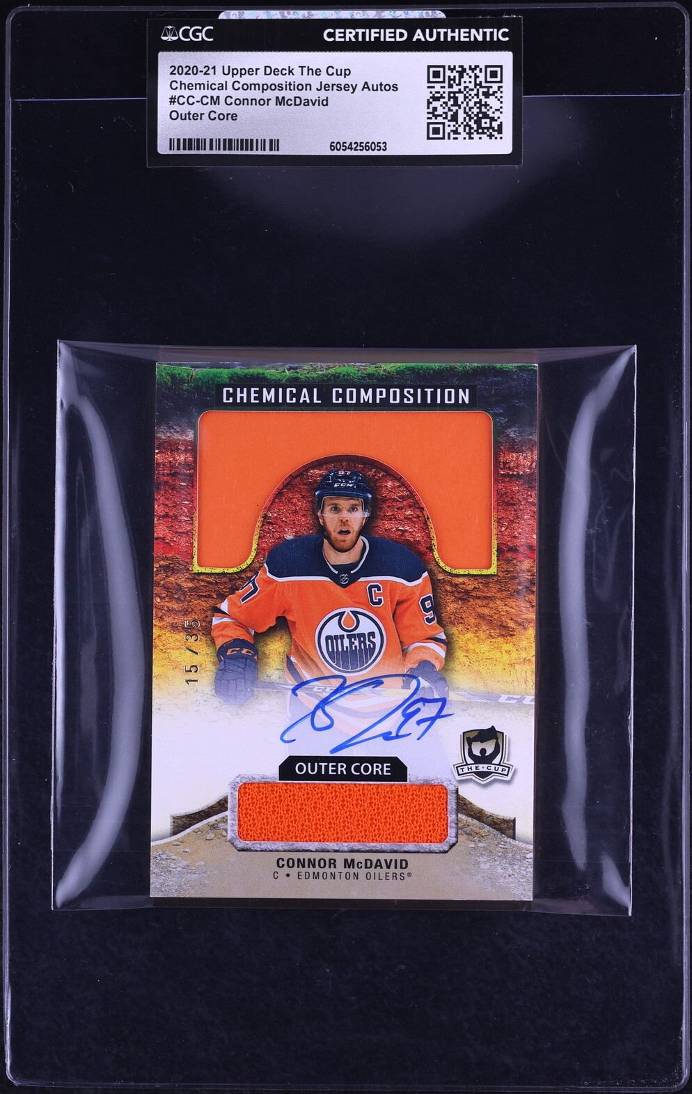 2020 Upper Deck The Cup Chemical Comp Outer Core Connor McDavid PATCH AUTO /35 #CC-CM CGC AUTH