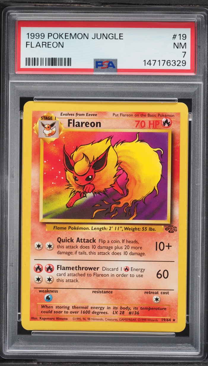 1999 Pokemon Jungle Flareon #19 PSA 7 NRMT