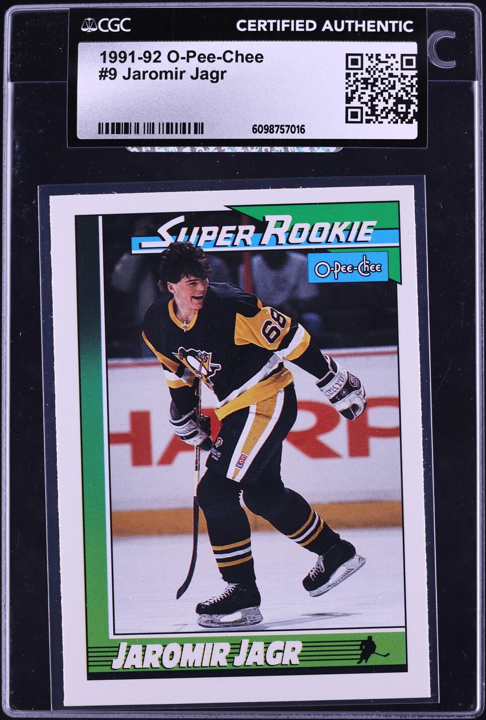 1991 O-Pee-Chee Hockey Jaromir Jagr ROOKIE #9 CGC AUTH
