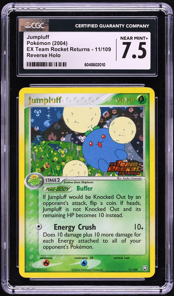 2004 Pokemon EX Team Rocket Returns Reverse Holo Jumpluff #11 CGC 7.5 NRMT+