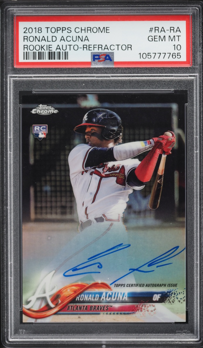 2018 Topps Chrome Refractor Ronald Acuna Jr. ROOKIE AUTO /499 #RA-RA PSA 10 GEM MINT