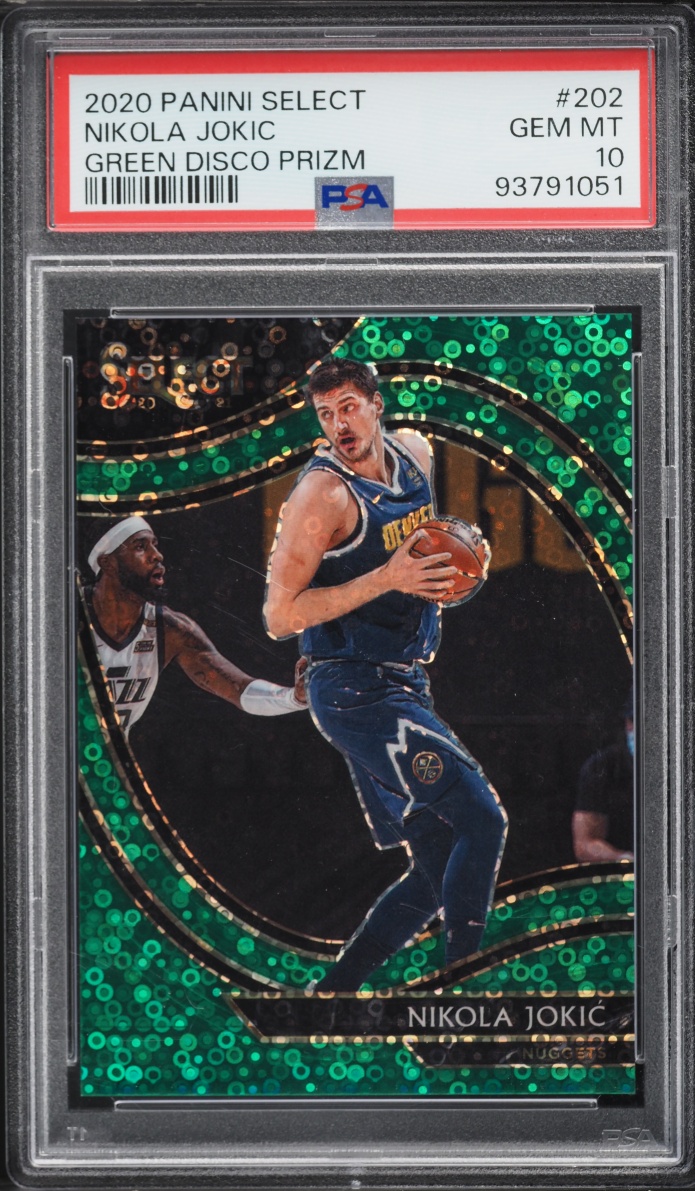 2020 Select Green Disco Prizm Nikola Jokic /5 #202 PSA 10 GEM MINT