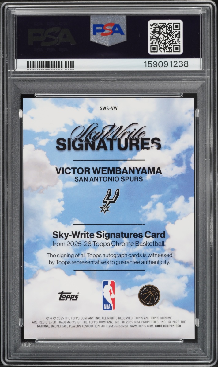2025 Topps Chrome Sky Write Victor Wembanyama AUTO #SWS-VW PSA 10 GEM MINT
