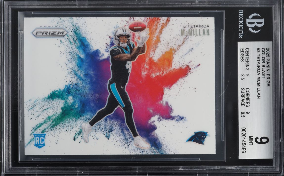 2025 Panini Prizm Color Blast Tetairoa McMillan ROOKIE #3 BGS 9 MINT