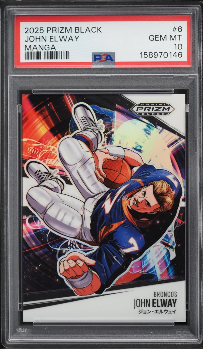 2025 Panini Prizm Black Manga John Elway #6 PSA 10 GEM MINT