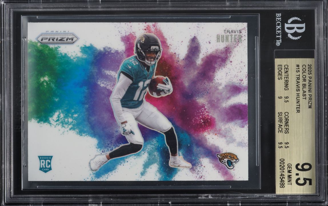 2025 Panini Prizm Color Blast Travis Hunter ROOKIE #15 BGS 9.5 GEM MINT