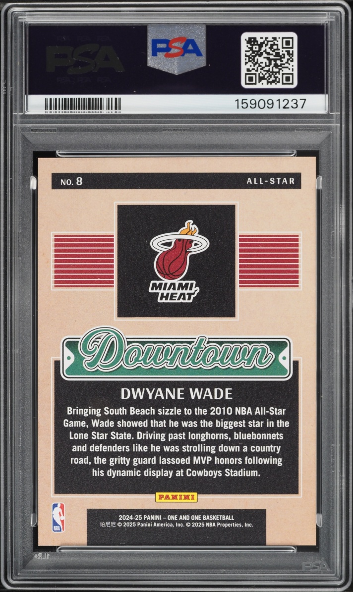 2024 Panini One And One Downtown All Star Dwyane Wade #8 PSA 10 GEM MINT
