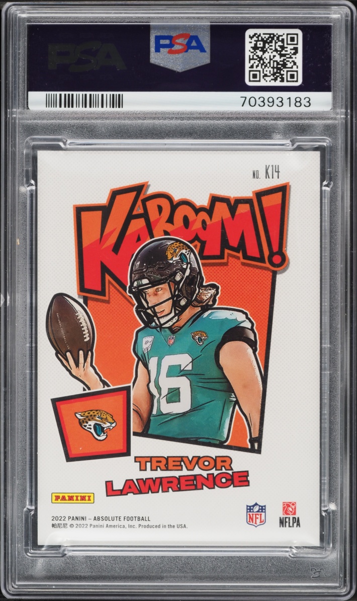 2022 Absolute Kaboom! Vertical Gold Trevor Lawrence /10 #K14 PSA 10 GEM MINT