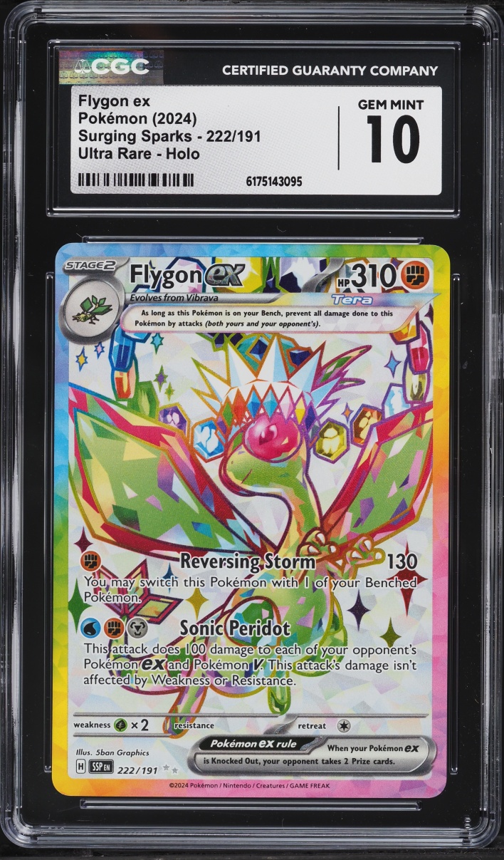 2024 Pokemon Scarlet & Violet Surging Sparks Full Art Flygon EX #222 CGC 10 GEM MINT