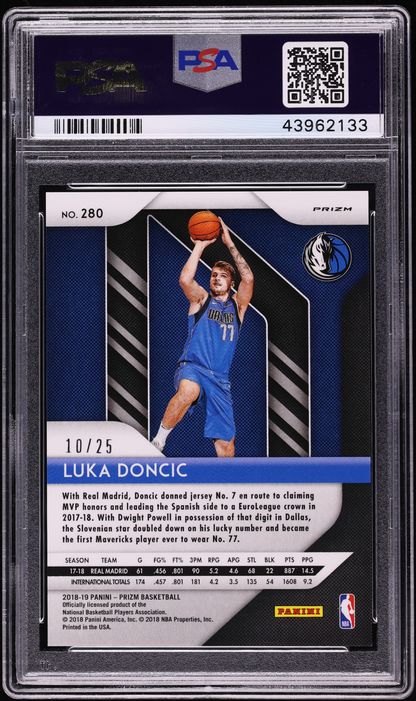 2018 Panini Prizm Mojo Luka Doncic ROOKIE /25 #280 PSA 10 GEM MINT