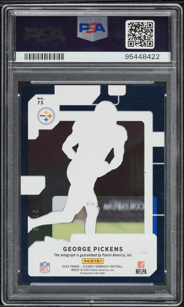 2022 Panini Clearly Donruss Blue George Pickens ROOKIE /99 #73 PSA 10 GEM MINT