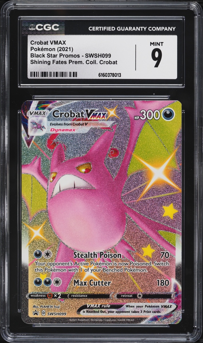 2021 Pokemon SWSH Promo Shining Fates Full Art Shiny Crobat VMAX #SWSH099 CGC 9 MINT