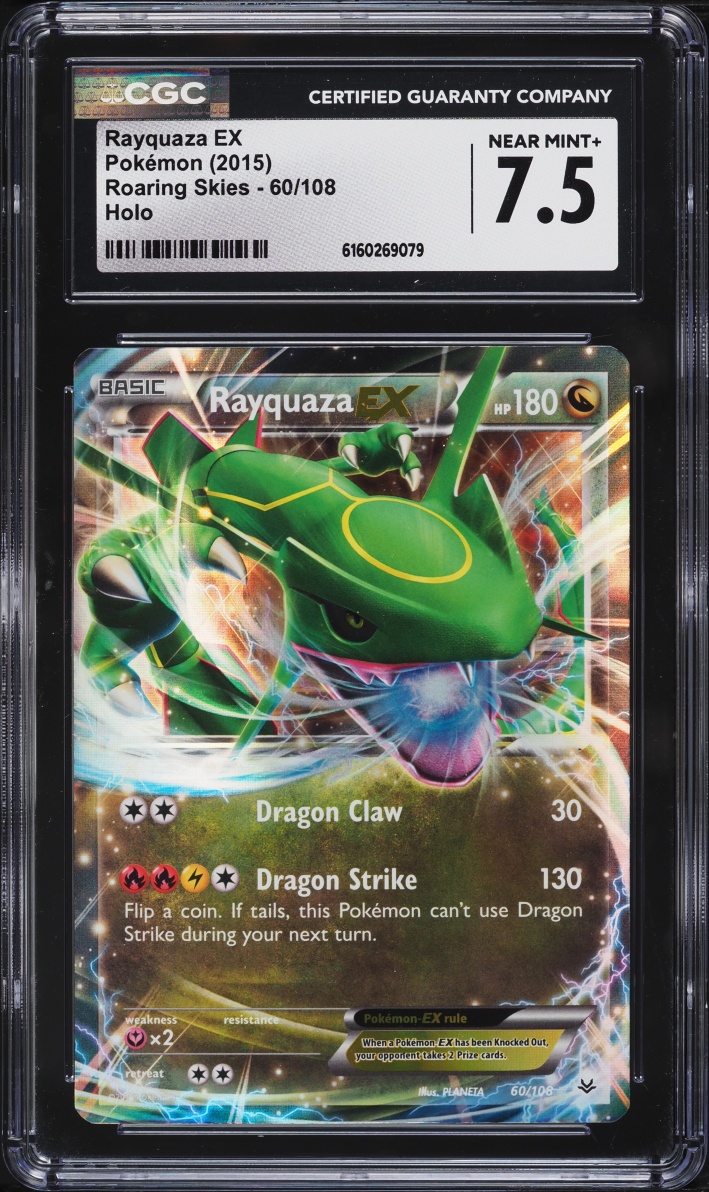 2015 Pokemon XY Roaring Skies Holo Rayquaza EX #60 CGC 7.5 NRMT+