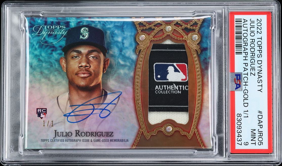 2022 Topps Dynasty Gold Julio Rodriguez ROOKIE PATCH AUTO 1/1 #DAPJRO5 PSA 9 MINT