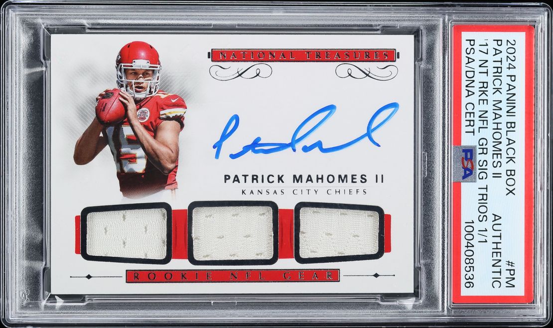 2024 National Treasures Black Box '17 Patrick Mahomes II ROOKIE PATCH AUTO DNA 1/1 #PM PSA AUTH