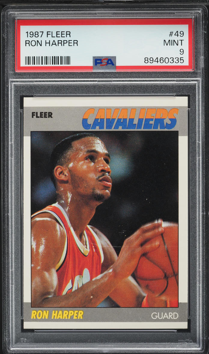 1987 Fleer Basketball Ron Harper ROOKIE #49 PSA 9 MINT