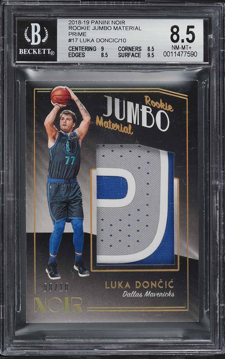 2018 Panini Noir Jumbo Material Luka Doncic ROOKIE PATCH /10 #17