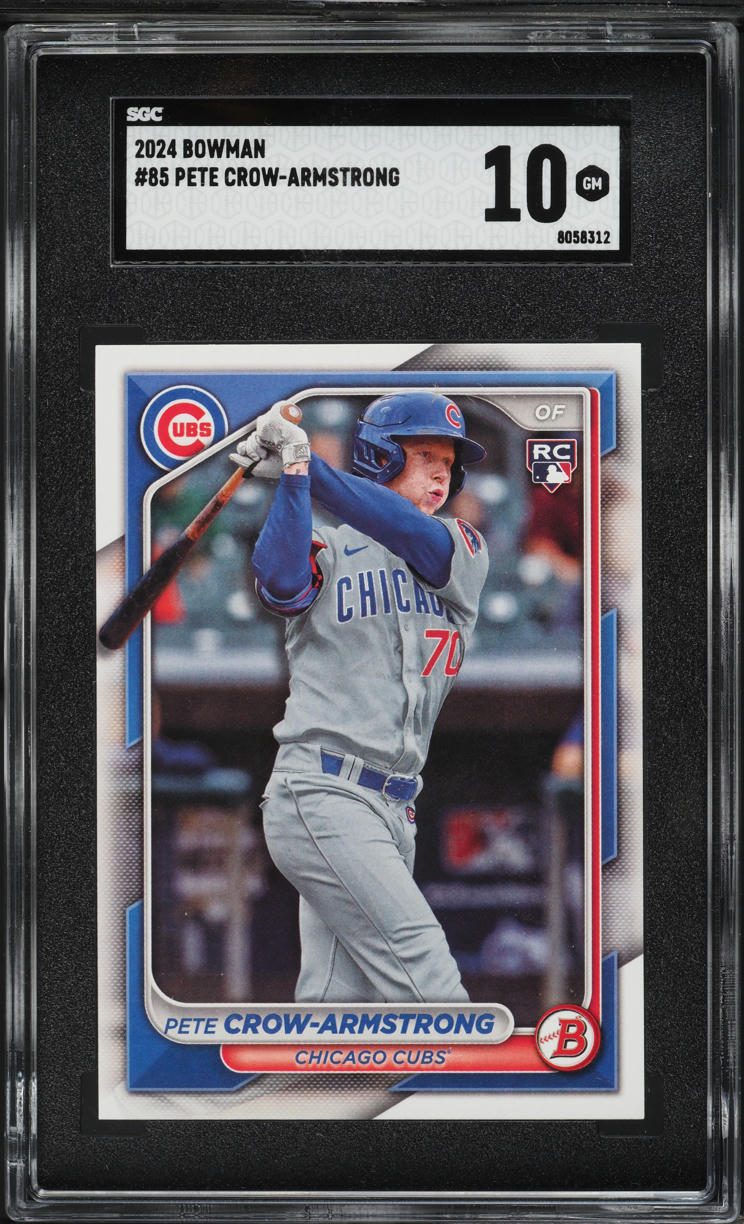 2024 Bowman Pete Crow-Armstrong ROOKIE #85 SGC 10 GEM MINT on Fanatics ...
