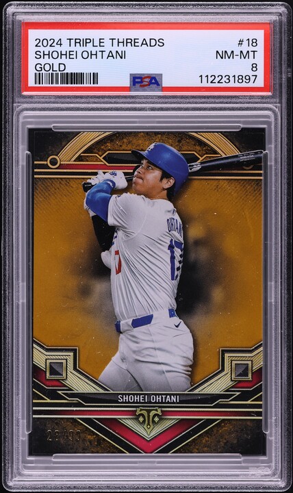 2024 Topps Triple Threads Gold Shohei Ohtani /99 #18 PSA 8