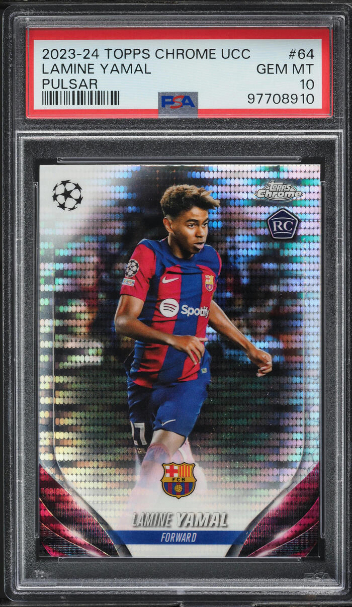 2023 Topps Chrome UCC Pulsar Lamine Yamal ROOKIE #64 PSA 10 GEM MINT