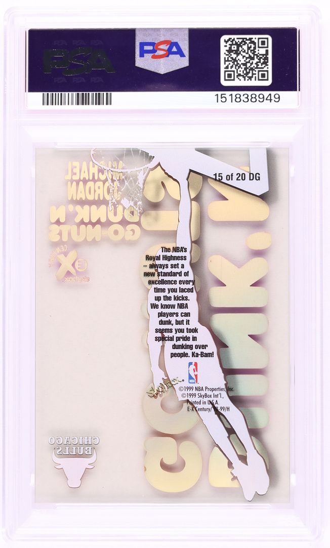 1998 Skybox E-X Century Dunk 'N Go-Nuts Michael Jordan #15DG PSA 7 NRMT