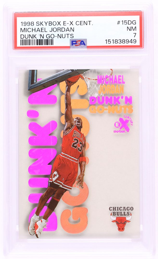 1998 Skybox E-X Century Dunk 'N Go-Nuts Michael Jordan #15DG PSA 7 NRMT