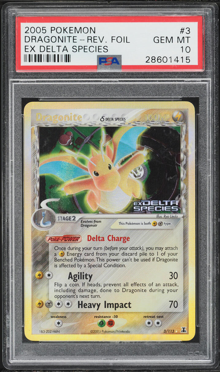 2005 Pokemon EX Delta Species Reverse Holo Dragonite #3 PSA 10 GEM MINT