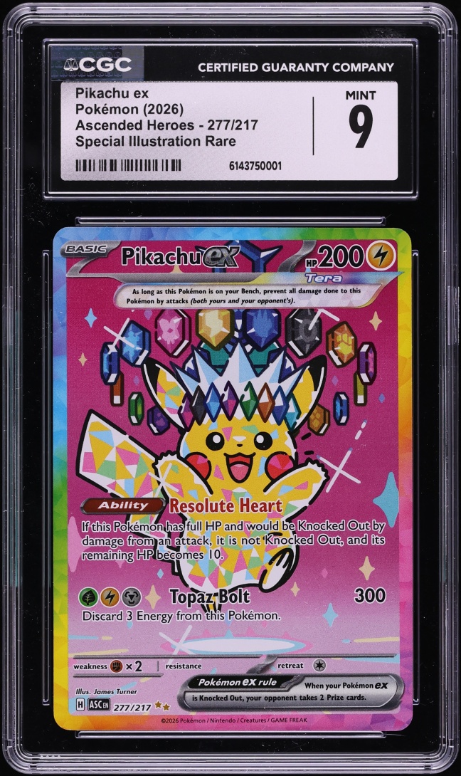 2026 Pokemon Mega Evolution Ascended Heroes SIR Pikachu ex #277 CGC 9 MINT