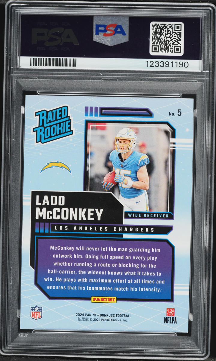 2024 Donruss Retro Ladd McConkey ROOKIE #5 PSA 9 MINT
