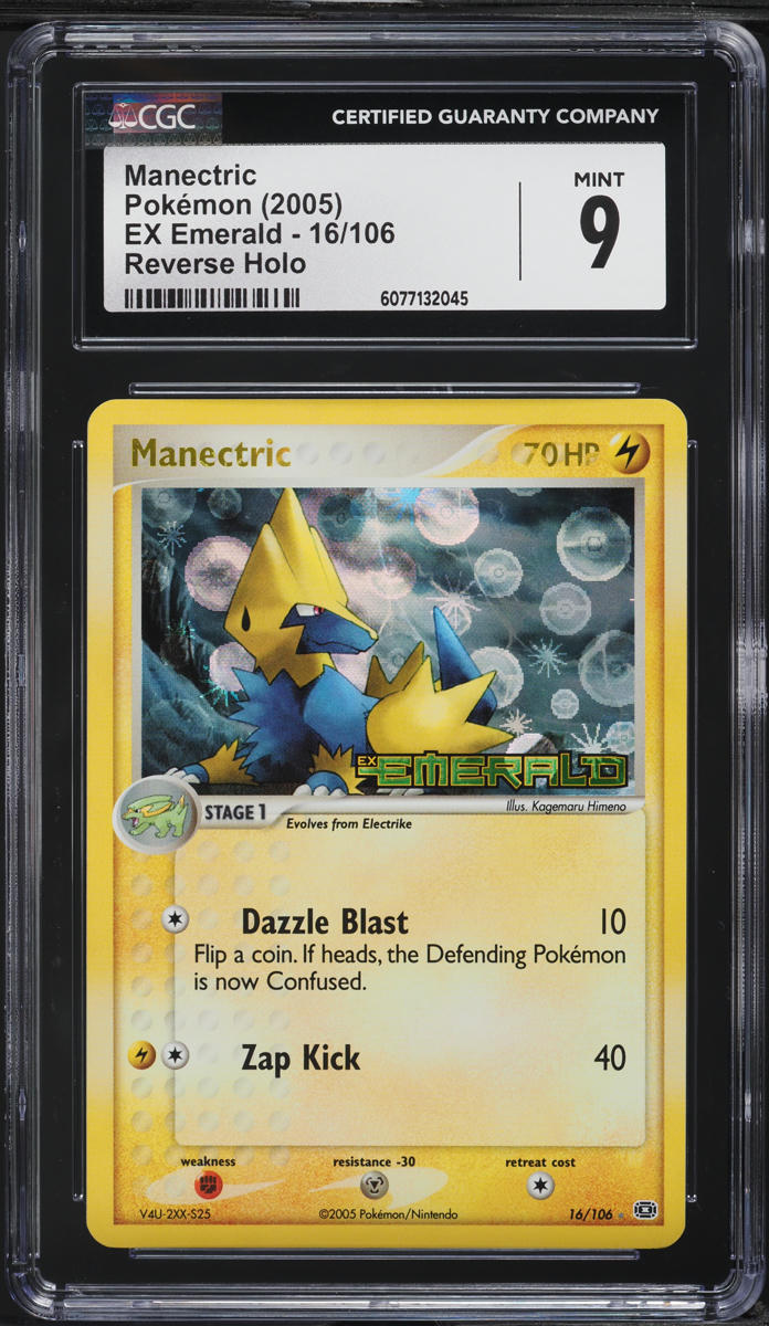 2005 Pokemon EX Emerald Reverse Holo Manectric #16 CGC 9 MINT
