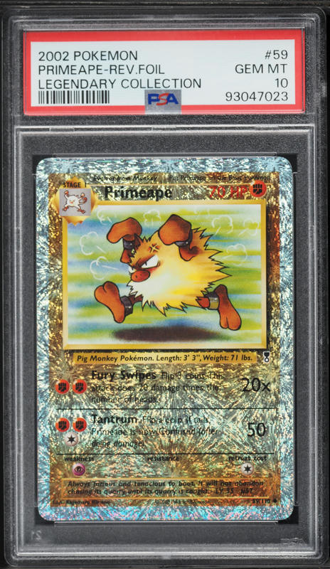 レア　昭和カード　ボトムズ 2002 Pokemon Legendary Collection Reverse Holo Primeape #59 PSA 10
