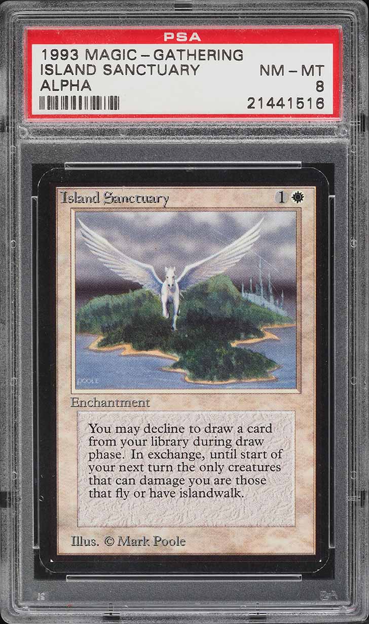 1993 Magic The Gathering MTG Alpha Island Sanctuary PSA 8 NM-MT on