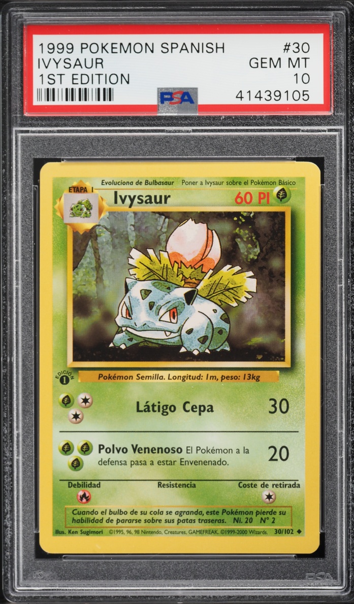 1999 Pokemon Spanish Base Set 1st Edition Ivysaur #30 PSA 10 GEM MINT