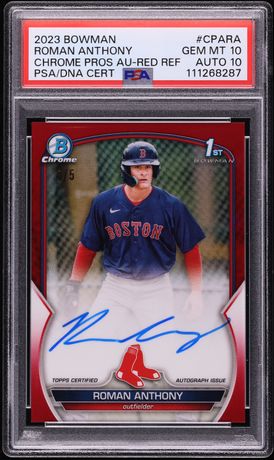 2023 Bowman Chrome Red Refractor Roman Anthony PROSPECT AUTO DNA