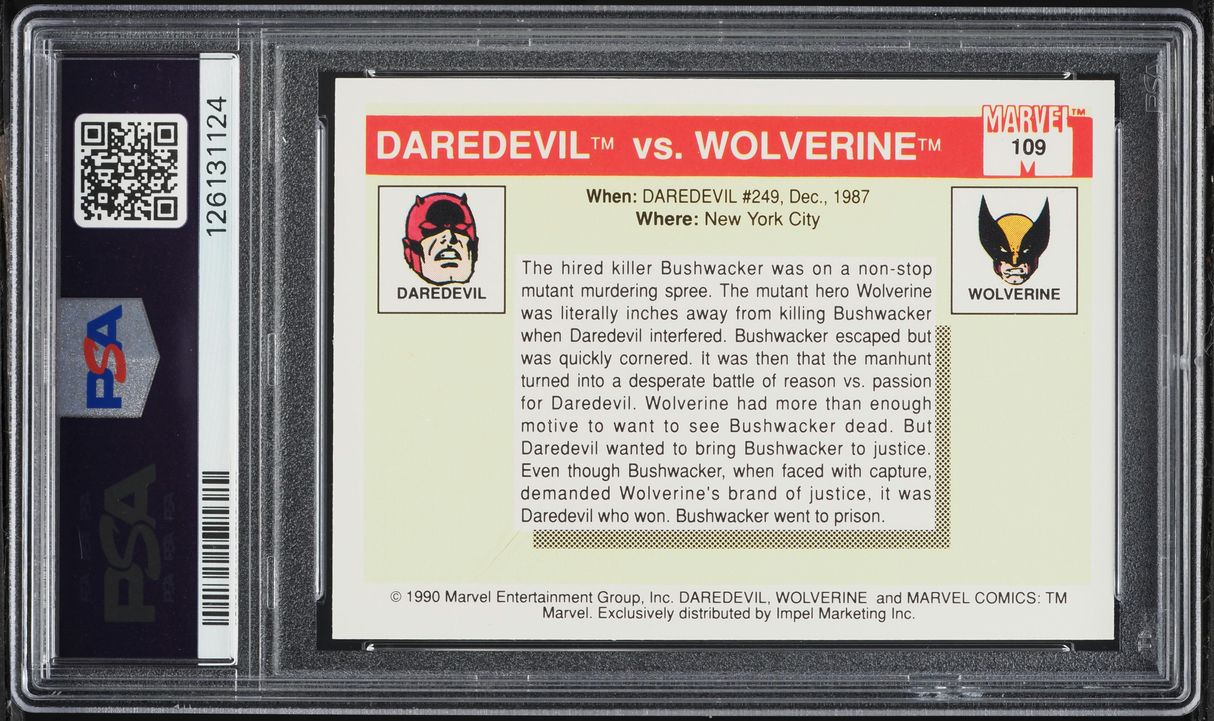 1990 Impel Marvel Universe Wolverine Vs. Daredevil #109 PSA 10 GEM MINT