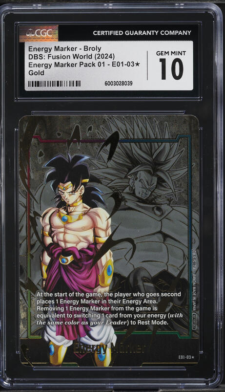 2025 DBS Fusion World Japanese Promo Gold Energy Marker Broly CGC