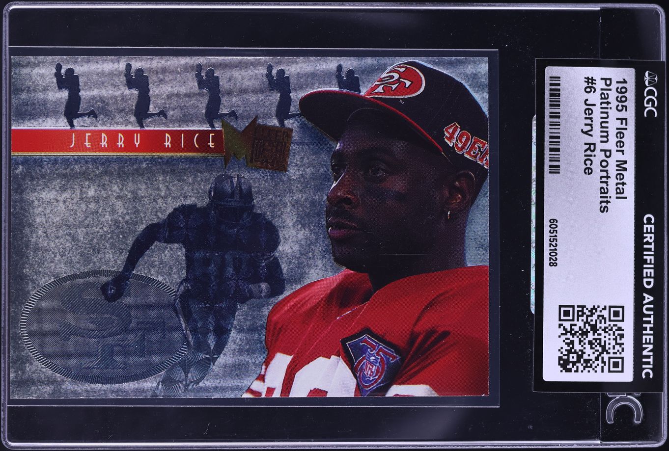 1995 Metal Platinum Portraits Jerry Rice #6 CGC AUTH on Fanatics Collect