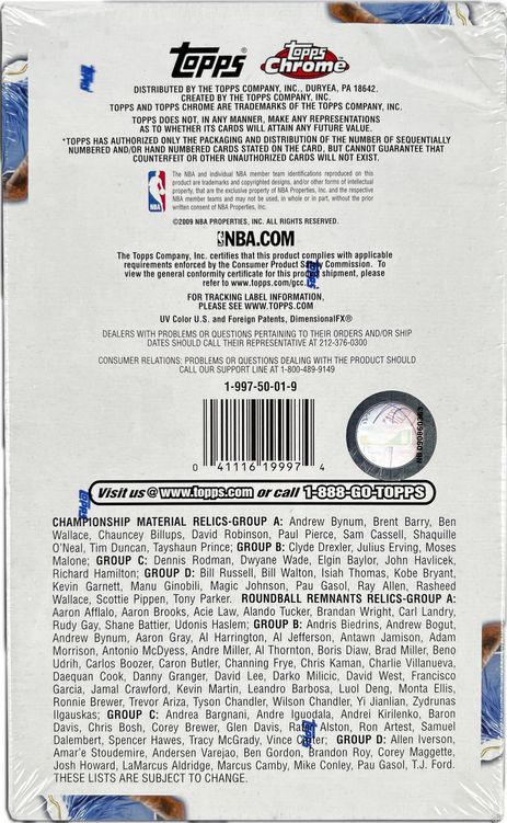 2009 Topps Basketball Sealed Hobby Box - 36ct Packs