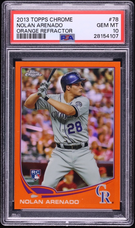 2013 Topps Chrome Orange Refractor Nolan Arenado ROOKIE #78 PSA 10 GEM MINT