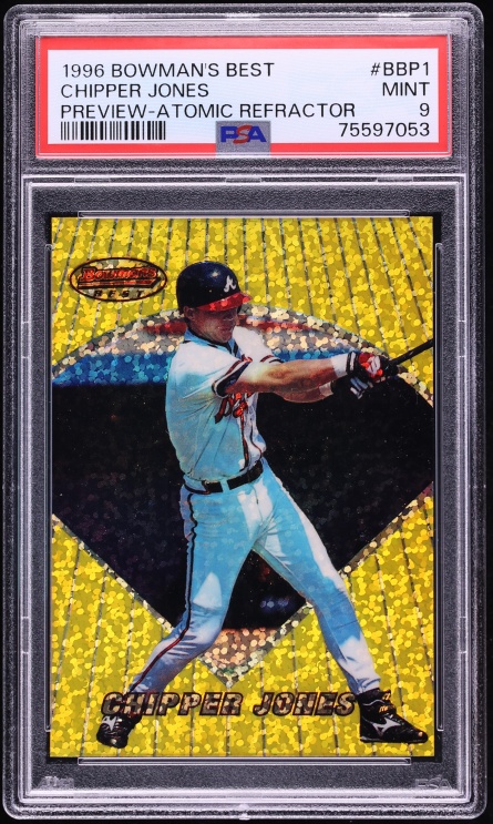 1996 Bowman's Best Preview Atomic Refractor Chipper Jones #BBP1 PSA 9 MINT