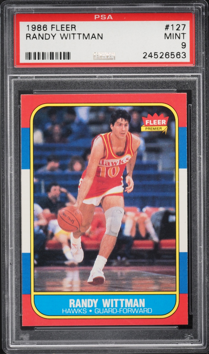 1986 Fleer Basketball Randy Wittman ROOKIE #127 PSA 9 MINT