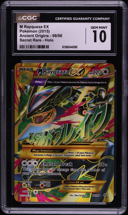 2015 Pokemon XY Ancient Origins Full Art M Rayquaza EX #98 CGC 10 GEM MINT